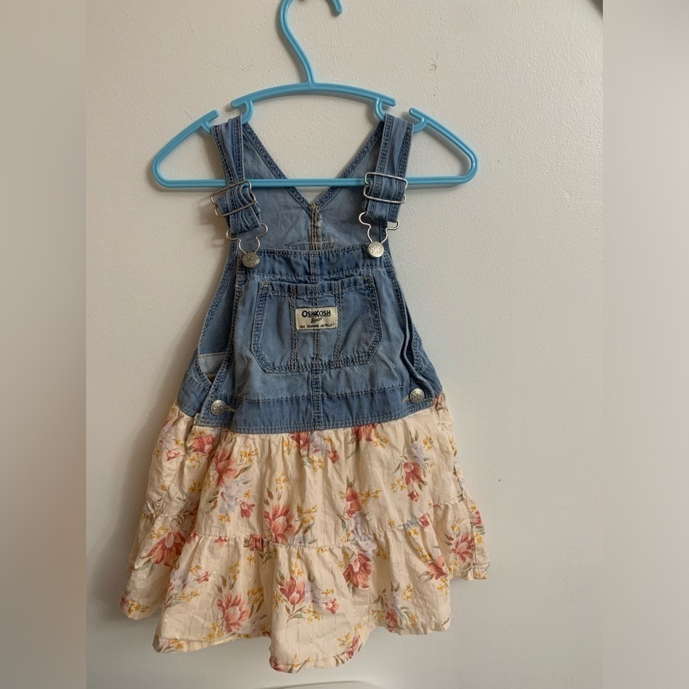 Oshkosh B’gosh denim overall floral 24 months